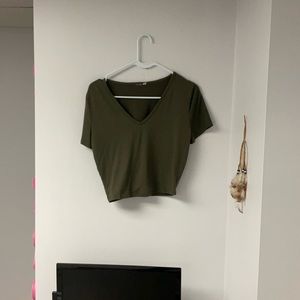 Olive green crop top